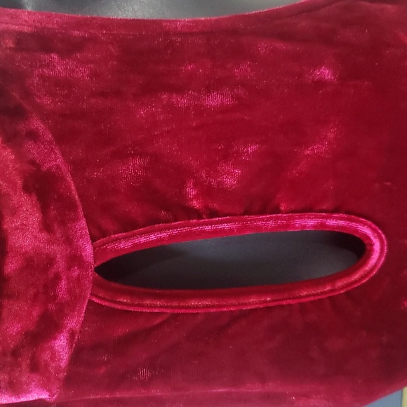 Viereck Wine Crushed Velvet Dress. Size Large. - Picture 7 of 8